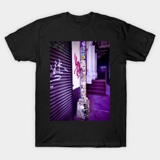 Purple NYC Street Pop Art Graffiti Stickers T-Shirt